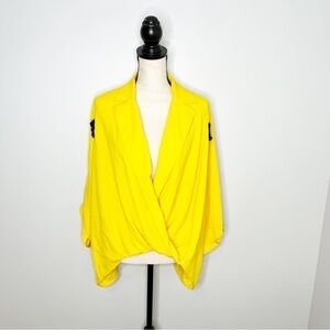 Trina Turk Yellow Oversize Wrap Blouse Up-cycled Size Large
